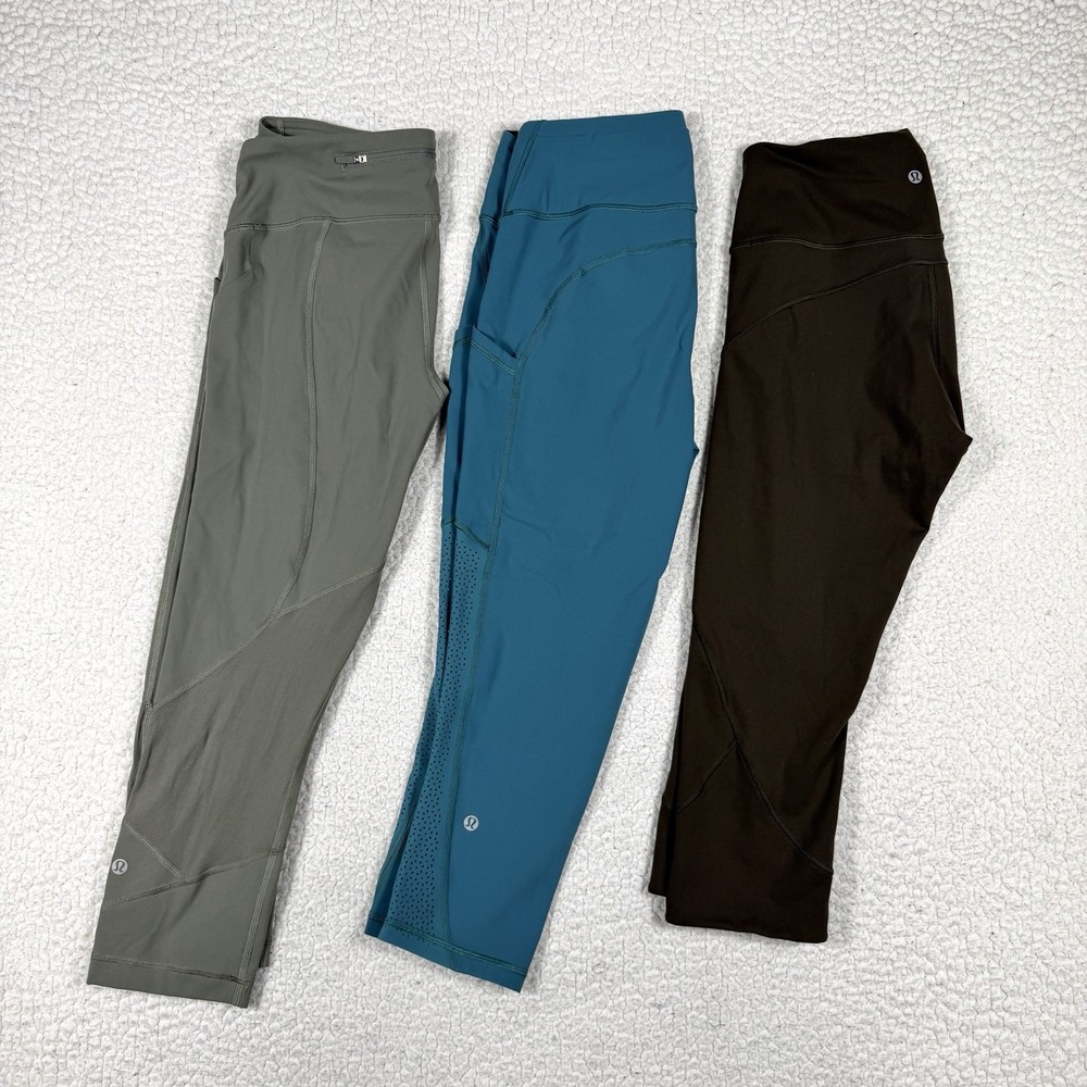 Lululemon Lot of 3 Leggings Women's 8 Athleisure Yoga Activewear Workout Gym